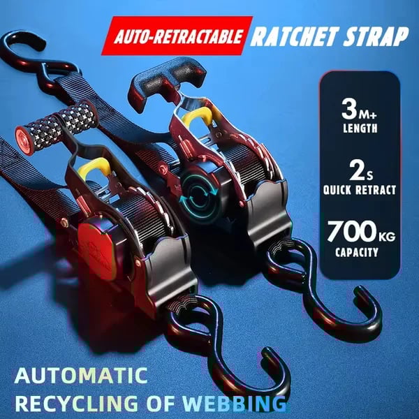 π₯π₯ Retractable Auto Ratchet Strap