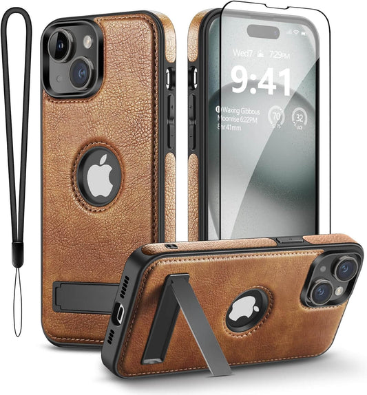 iPhone Premium Luxurious Original Leather Cover With KickStand & MagSafe