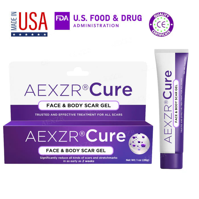 AEXZR® Cure Face & Body Scar Gel – Clinically proven to soften, flatten and fade surgical scars, acne marks, burns, keloids and trauma-related scars.