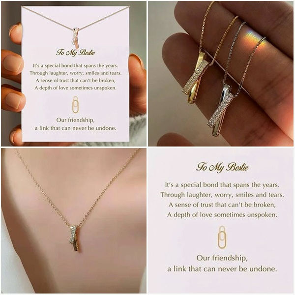 🔥Last Day Promotion 50% OFF🔗Special Bond Rectangle Interlocking Necklace👩❤️👩