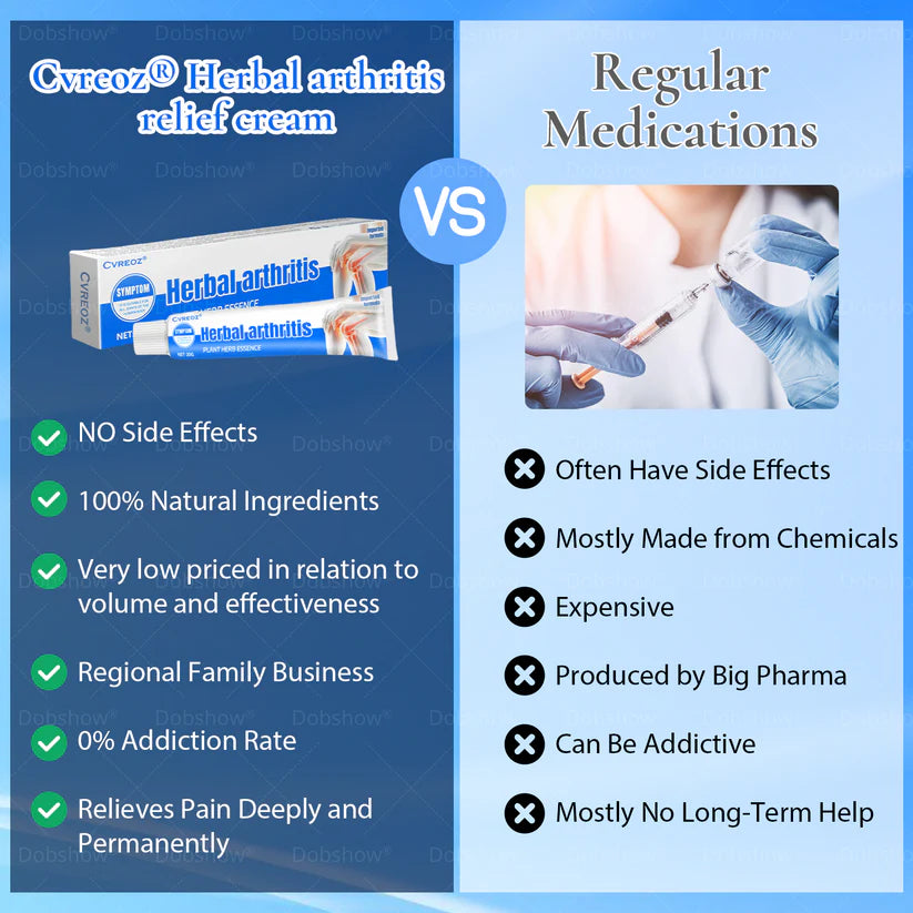 Cvreoz® Herbal arthritis relief cream:Joint & Muscle Pain – Deep Penetration, Instant Comfort