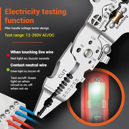 🔥🔩Multifunctional foldable test pliers with two-color non-slip handle, practical and effortless.✨