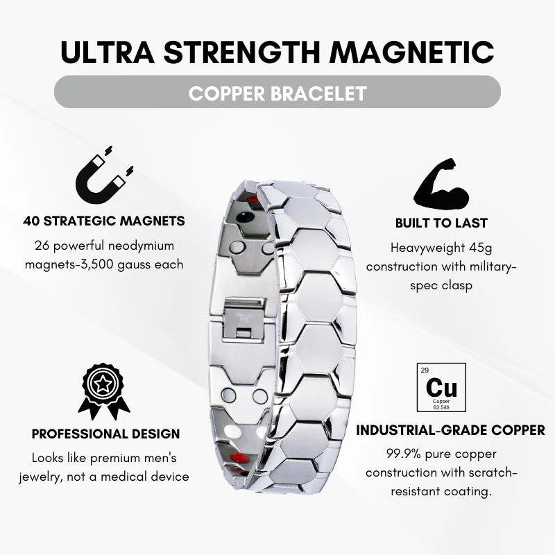 Czticle® MagnaCalm Copper Magnet Wellness Bracelet – For Men