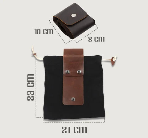 Leather Waxed Canvas Pouch