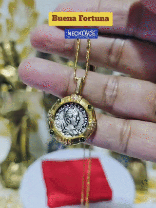 Ancient Coin Goddess Green Pendant