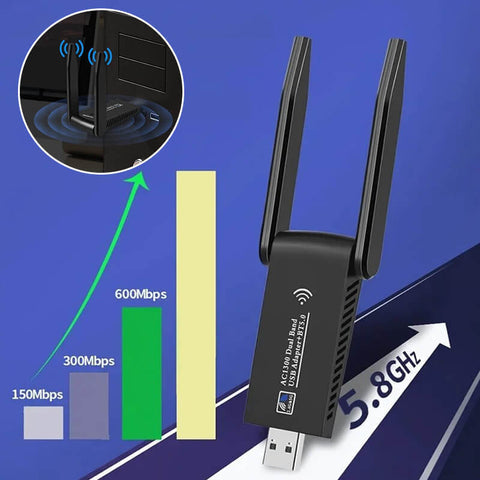 1300Mbps Wireless Network Card 5G Gigabit Dual-band