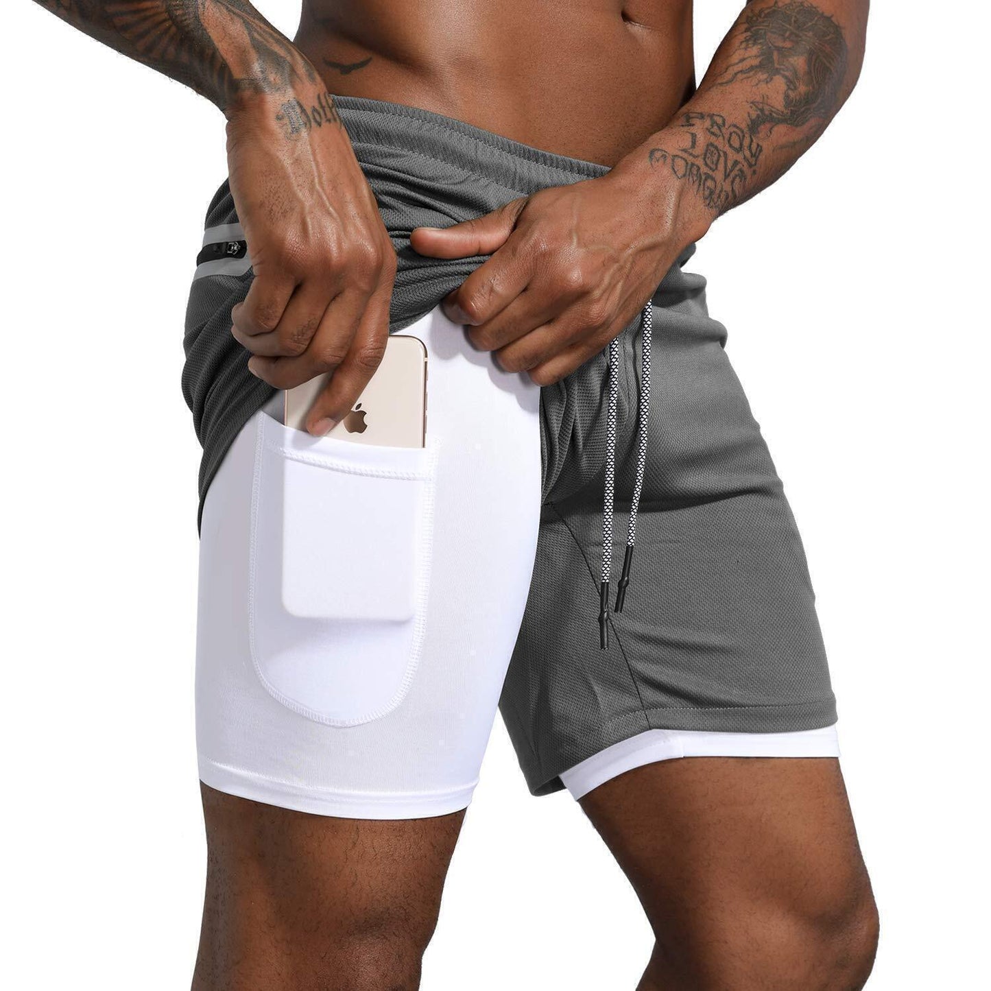 16 PACK Sport Shorts Men Sportswear Double-deck Running Shorts 2 In 1 Beach Bottoms Summer Gym Fitness Training Jogging Short Pants