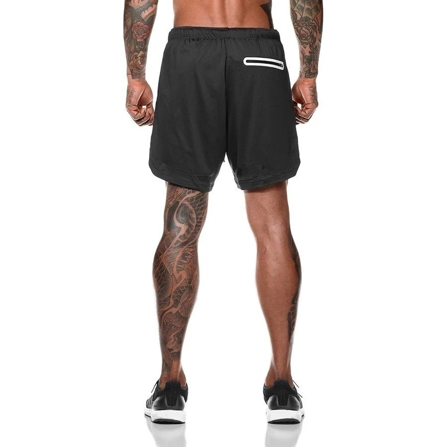 16 PACK Sport Shorts Men Sportswear Double-deck Running Shorts 2 In 1 Beach Bottoms Summer Gym Fitness Training Jogging Short Pants
