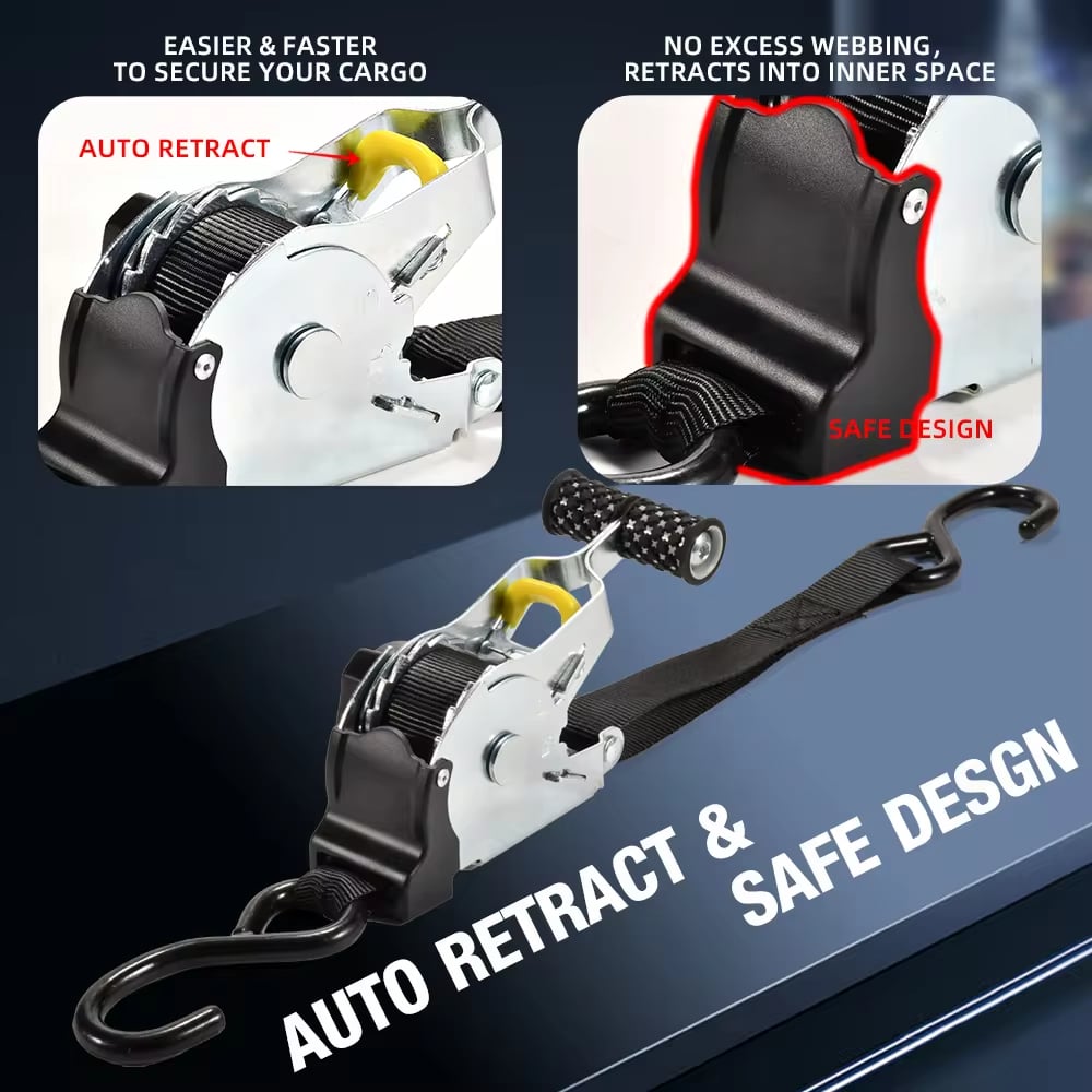 π₯π₯ Retractable Auto Ratchet Strap