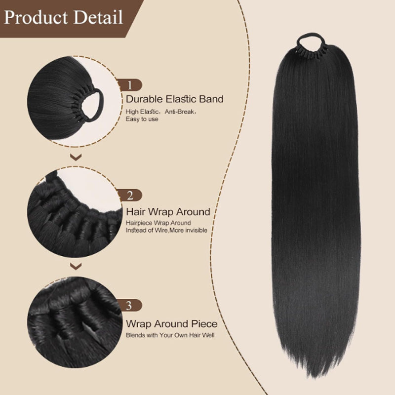 45CM High Temperature Silk Ponytail Hair Extension