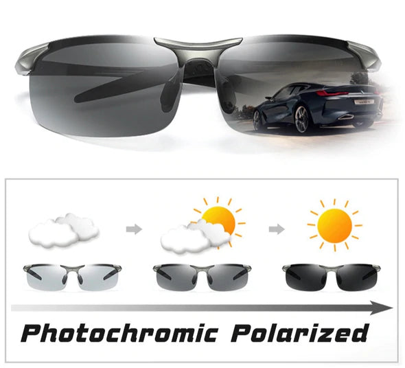 2022 New Fashion Men's Photochromic Sunglasses with Polarized Lens!