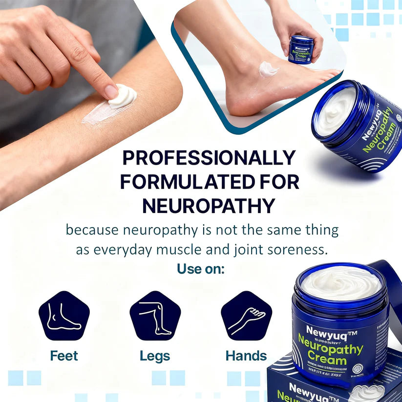 Newyuo™ Neuropathy Relief Cream, Pain Relief for Feet, Toes, Legs, Hands & Arms