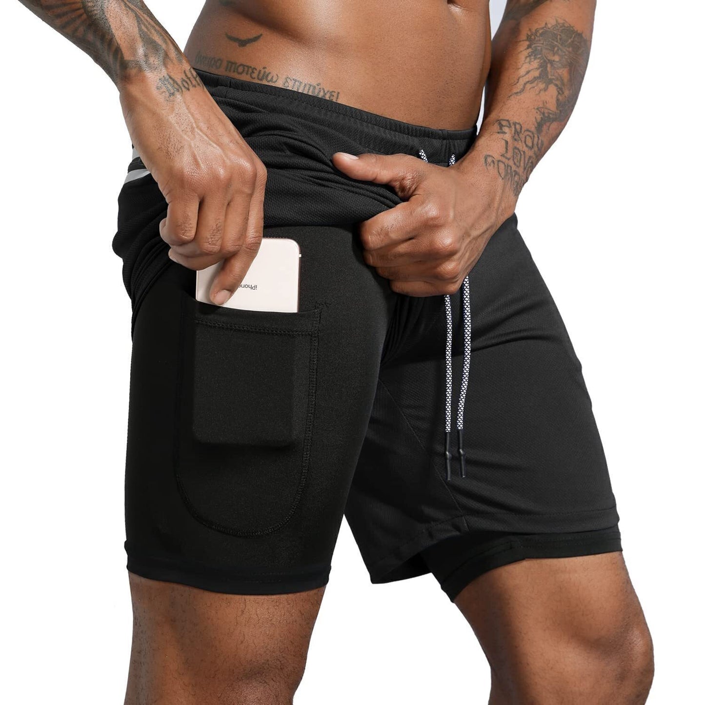 16 PACK Sport Shorts Men Sportswear Double-deck Running Shorts 2 In 1 Beach Bottoms Summer Gym Fitness Training Jogging Short Pants