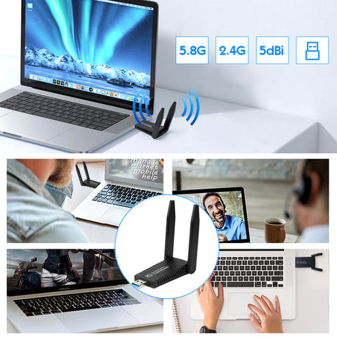 1300Mbps Wireless Network Card 5G Gigabit Dual-band