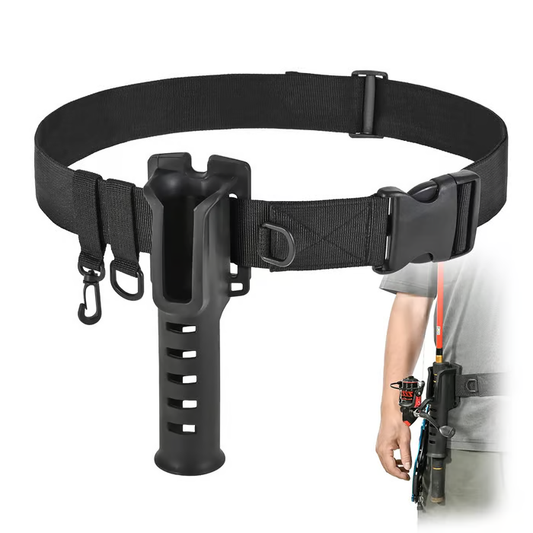 Waist Belt With Detachable Fishing Rod Holder