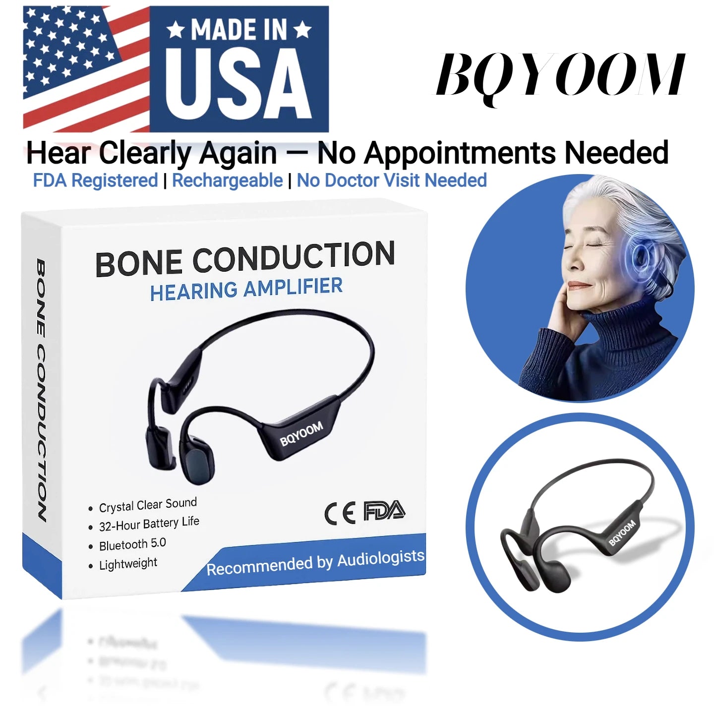 🎁Limited Holiday Offer🎄Bqyoom X1 Hear the Joy Again — Smart Bone Conduction Hearing Headphones 1