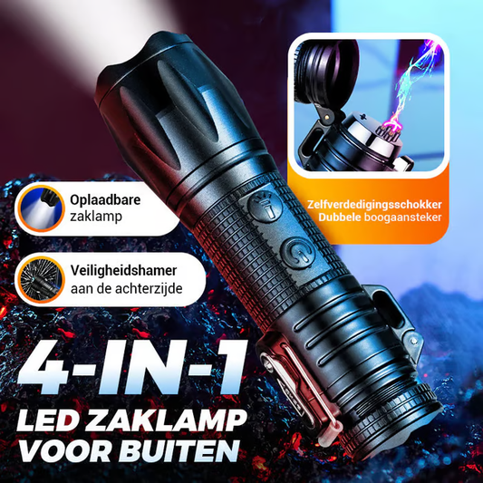 🔦【4-in-1 SUPER FLASHLIGHT】Rechargeable Flashlight + Arc Lighter – Emergency Aid & Outdoor Must-Have! ⚡🔥
