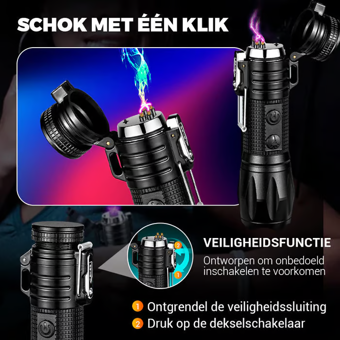 🔦【4-in-1 SUPER FLASHLIGHT】Rechargeable Flashlight + Arc Lighter – Emergency Aid & Outdoor Must-Have! ⚡🔥
