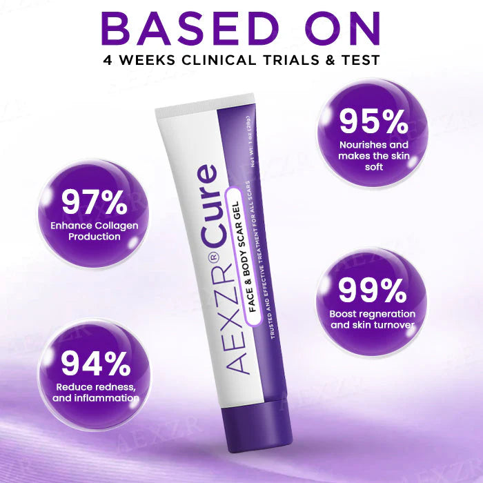 AEXZR® Cure Face & Body Scar Gel – Clinically proven to soften, flatten and fade surgical scars, acne marks, burns, keloids and trauma-related scars.