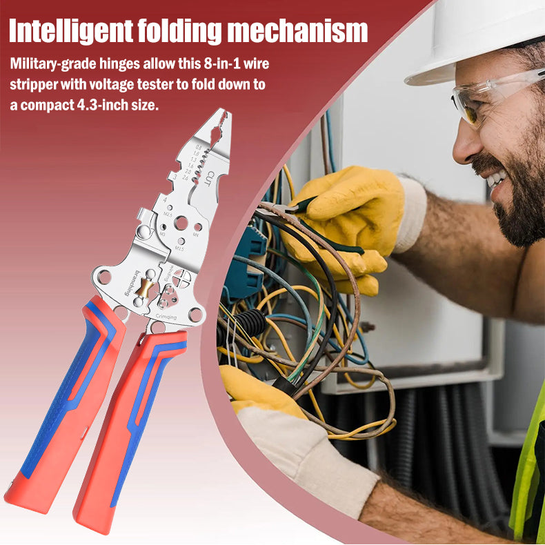 🔥🔩Multifunctional foldable test pliers with two-color non-slip handle, practical and effortless.✨
