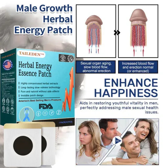 TAILEDEN™ PDE5 Herbal Energy Patch for Men | Clinically developed to start working in just 15 minutes and last up to 36 hours