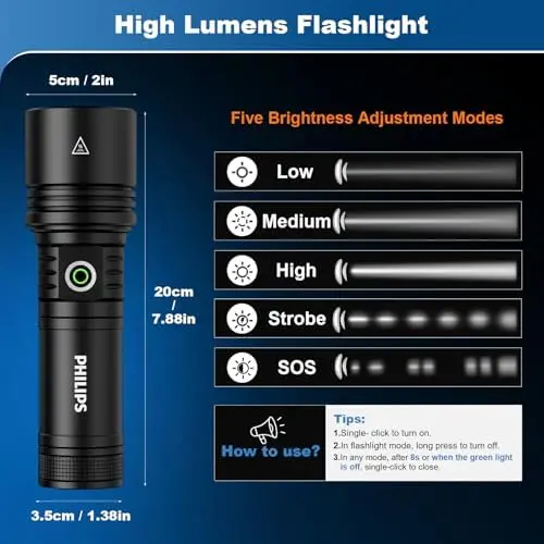 🎁Last Day 49% Off 🔦PHILIPS Safety Ignition Camping Light strong Flashlight