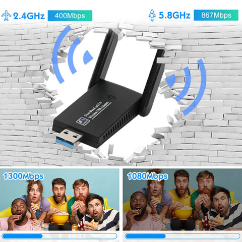 1300Mbps Wireless Network Card 5G Gigabit Dual-band