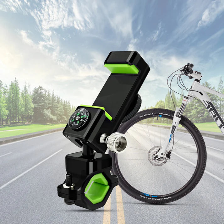 Set Multifunctional-Rotatable Mobile Phone Holder & Mobile Phone Holder With Compass & LED Light For Two-Wheels
