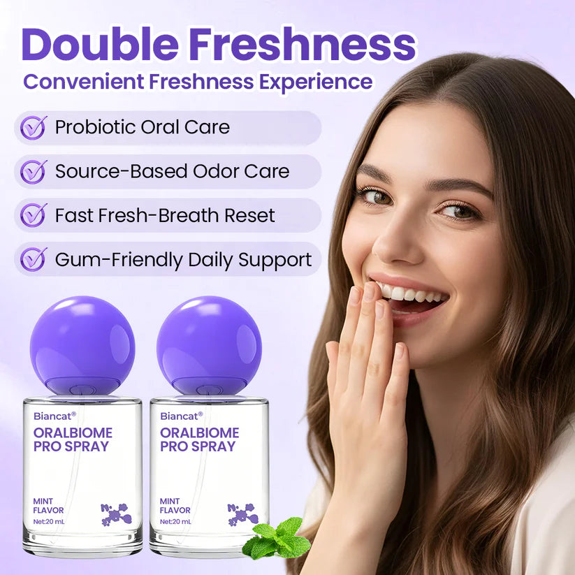 ✨ FRESH-BREATH UPGRADE FOR DAILY USE ✨ Biancat® OralBiome Pro Spray Microbiome Probiotic Spray for Fresh Breath, Gum Comfort & Oral Balance