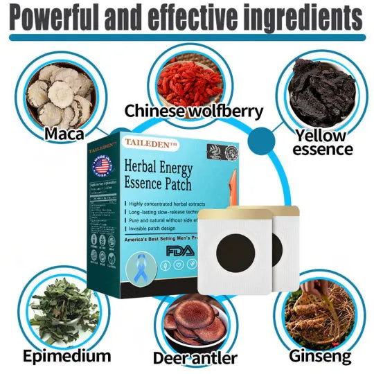 TAILEDEN™ PDE5 Herbal Energy Patch for Men | Clinically developed to start working in just 15 minutes and last up to 36 hours