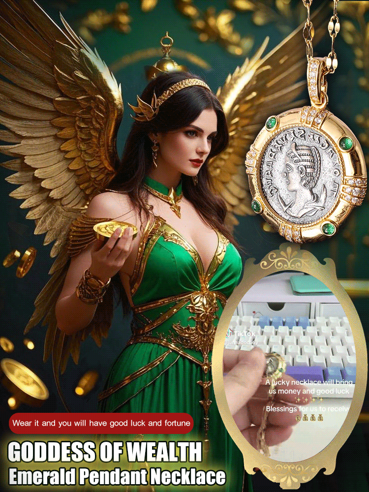 Ancient Coin Goddess Green Pendant