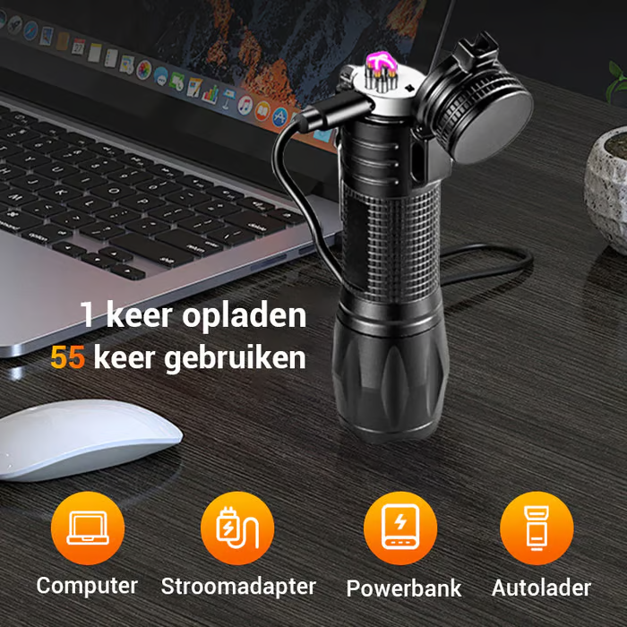 🔦【4-in-1 SUPER FLASHLIGHT】Rechargeable Flashlight + Arc Lighter – Emergency Aid & Outdoor Must-Have! ⚡🔥