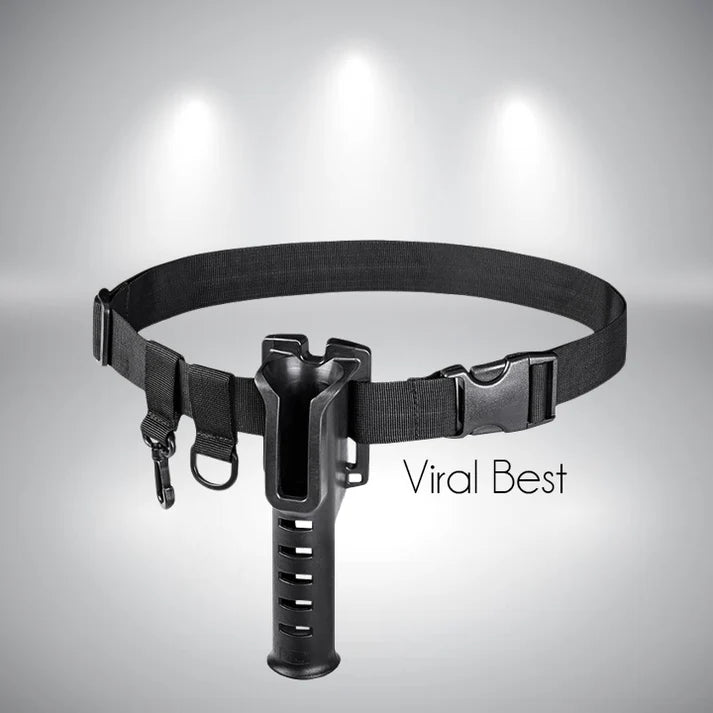 Waist Belt With Detachable Fishing Rod Holder