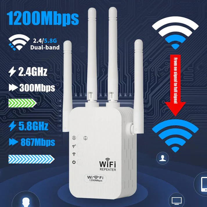 📶 2026 HOT SALE: 50% OFF! 🚀 WiFi Extender 1200Mbps Dual Band – Covers 10,000 sq.ft, Supports 50 Devices & Easy Setup 🌐