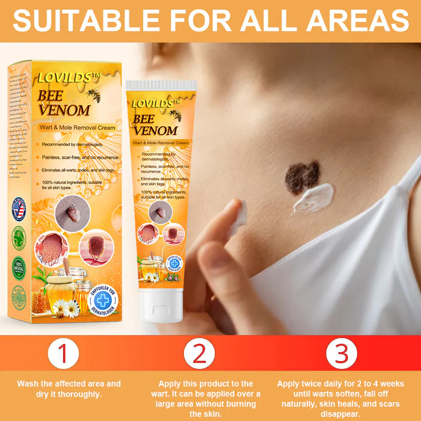 🌈LOVILDS™ Bee Venom Wart & Tag Removal Cream(👨‍⚕Suitable for all skin types)🐝(🔥BUY 1 GET 1)