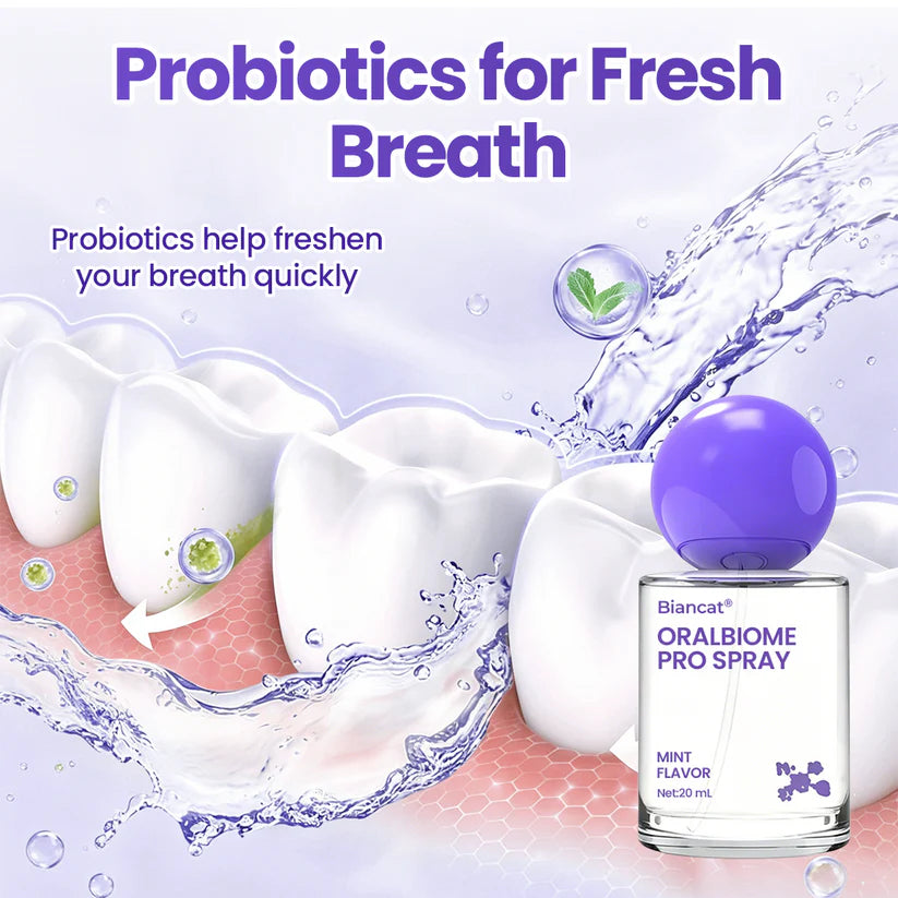 ✨ FRESH-BREATH UPGRADE FOR DAILY USE ✨ Biancat® OralBiome Pro Spray Microbiome Probiotic Spray for Fresh Breath, Gum Comfort & Oral Balance