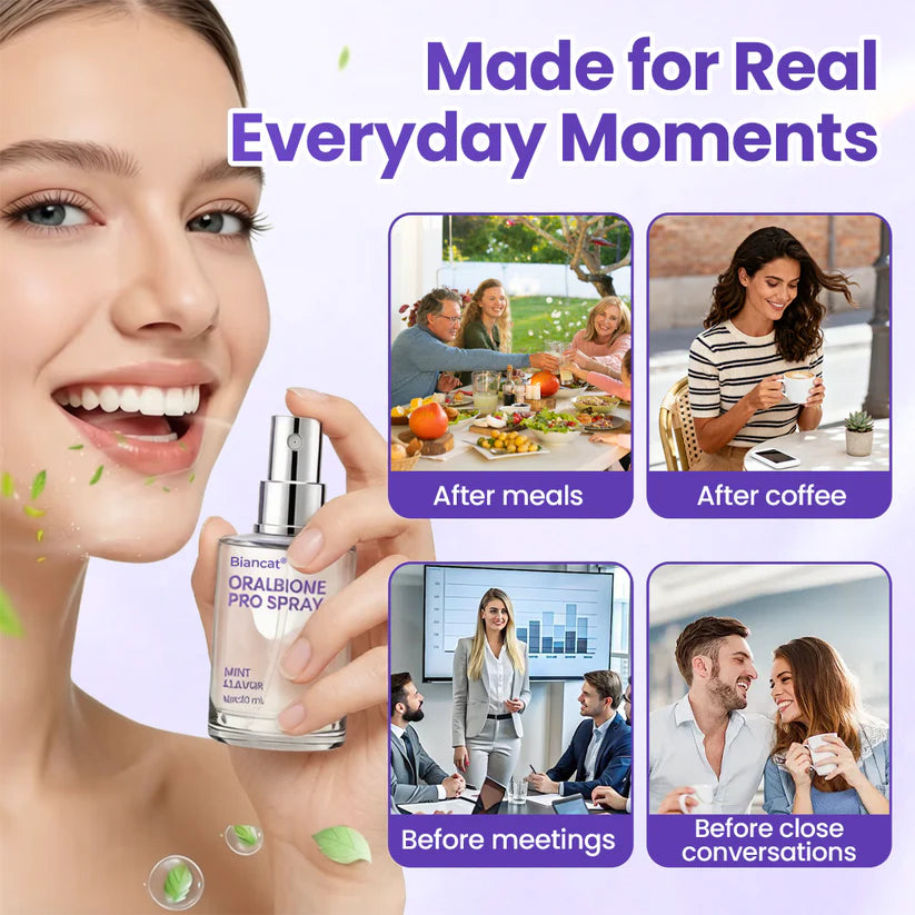✨ FRESH-BREATH UPGRADE FOR DAILY USE ✨ Biancat® OralBiome Pro Spray Microbiome Probiotic Spray for Fresh Breath, Gum Comfort & Oral Balance