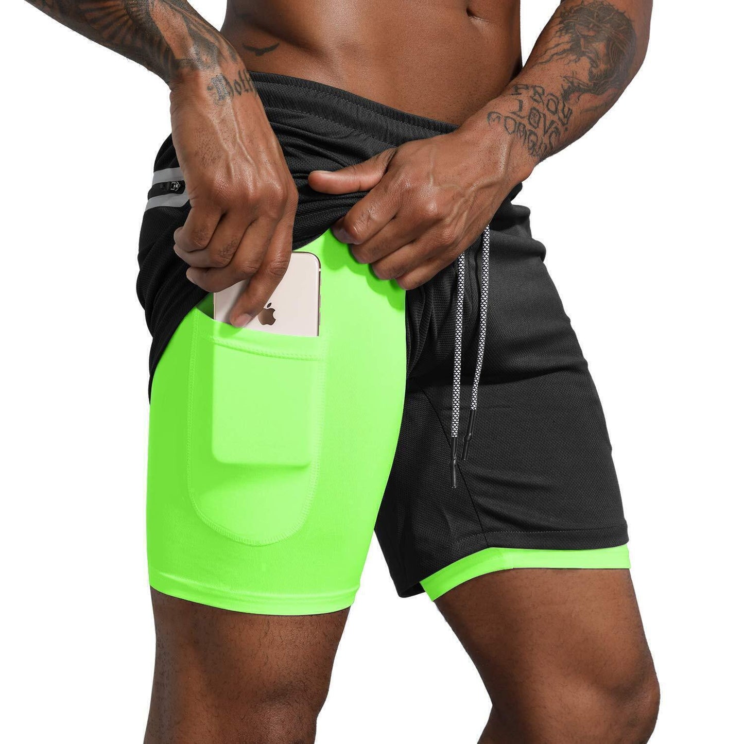 16 PACK Sport Shorts Men Sportswear Double-deck Running Shorts 2 In 1 Beach Bottoms Summer Gym Fitness Training Jogging Short Pants