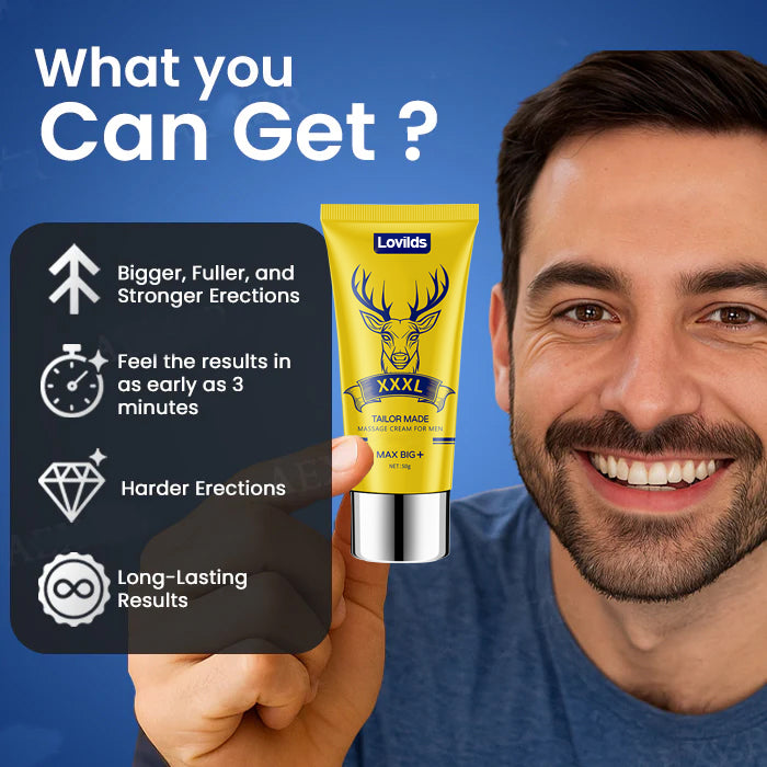 Final 3 Hours: 60% OFF🔥 Lovilds™ DeerHorn Male Vitality Massage Cream🦌