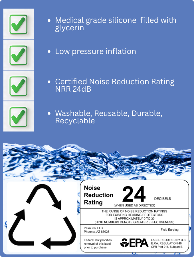 `Official Store| Nurbini® Pax-Seal™ Earplugs for Work Noisy Place, Waterproof Inflatable Earplugs