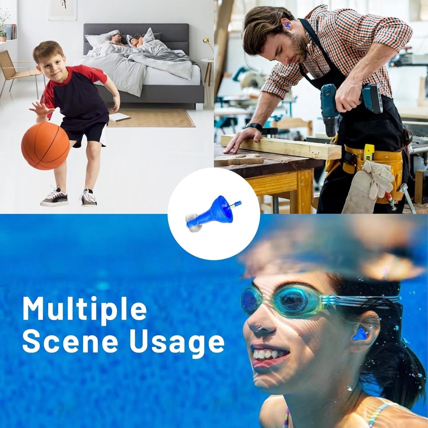 `Official Store| Nurbini® Pax-Seal™ Earplugs for Work Noisy Place, Waterproof Inflatable Earplugs