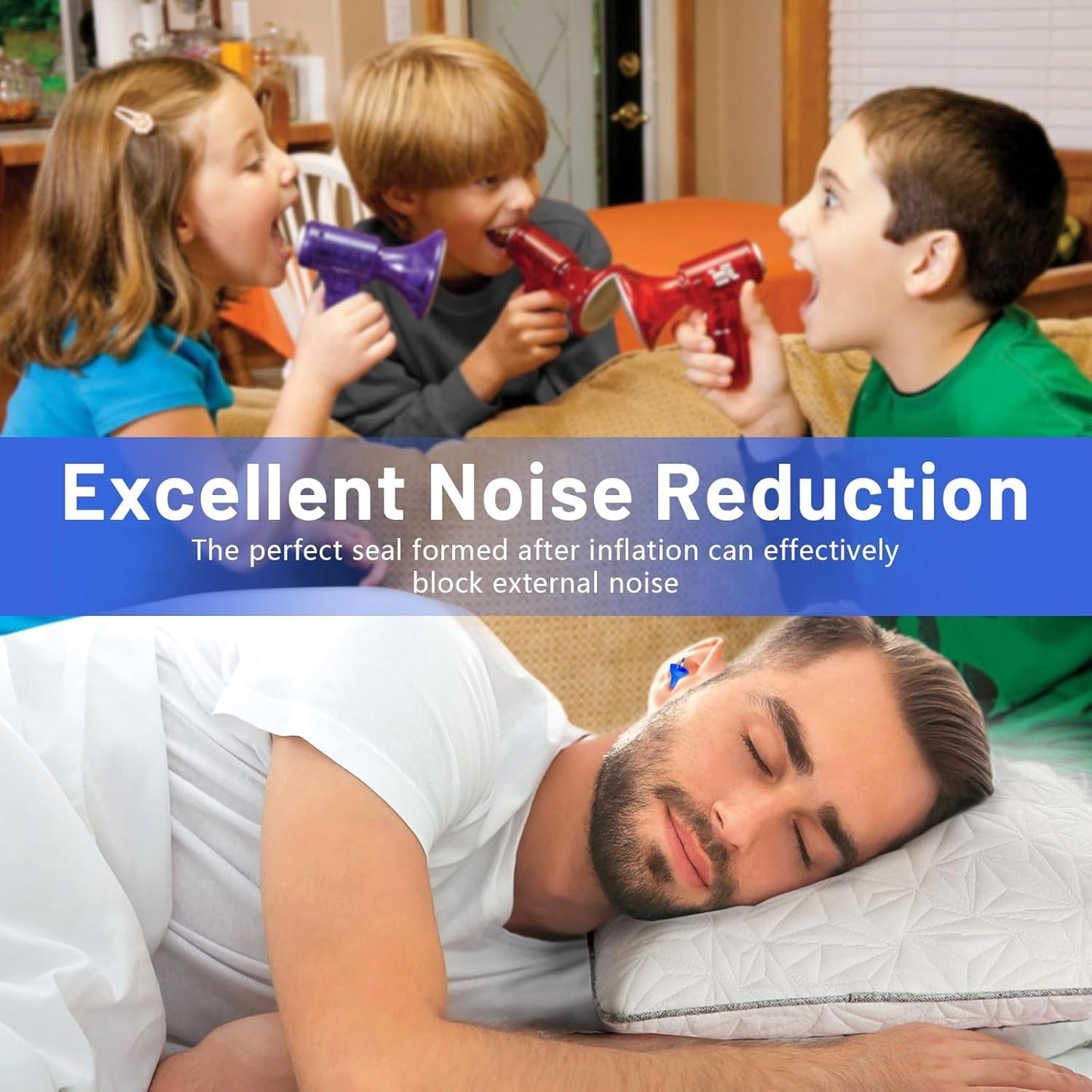 `Official Store| Nurbini® Pax-Seal™ Earplugs for Work Noisy Place, Waterproof Inflatable Earplugs