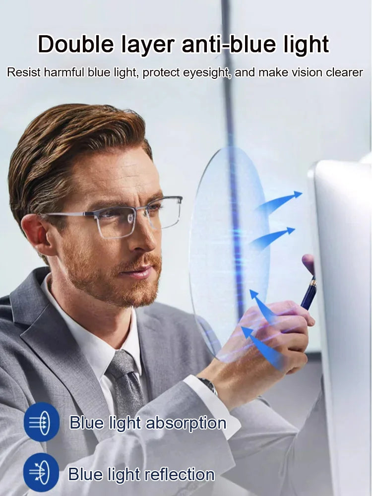 Intelligent Zoom Ultra Light Anti-Blue Light Reading Presbyopic Glasses