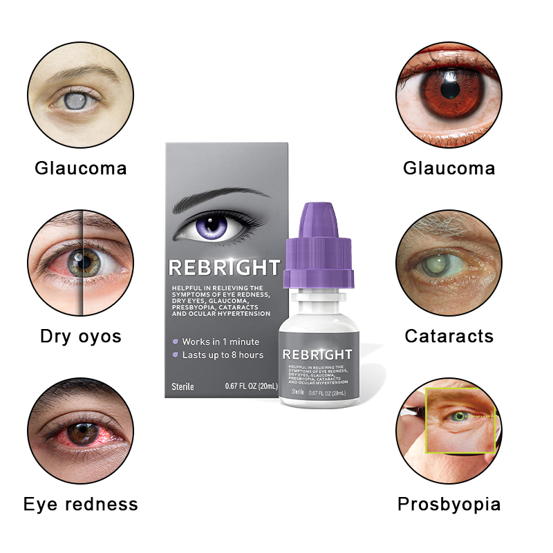 Eye Repotts REBRIGHT™ Eye Drops for the symptoms of eye redness, dry eyes, glaucom ...